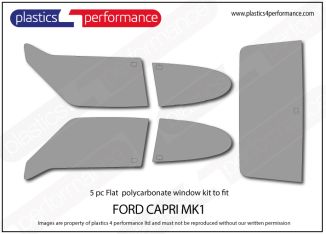 FORD - Capri mk1 - Lexan Polycarbonate window kit