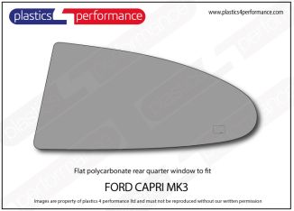 FORD - Capri mk3 - Lexan polycarbonate left hand rear quarter window