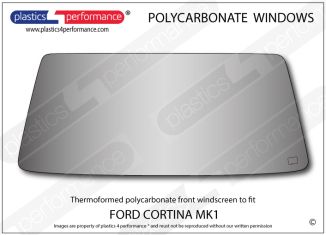 FORD - Cortina MK1 - Lexan Polycarbonate front windscreen