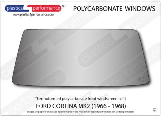FORD - Cortina MK2 - Lexan Polycarbonate front windscreen - Early models (1966 - 1968)