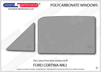 FORD - Cortina MK2 - Lexan Polycarbonate left front door window