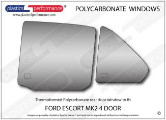 FORD Escort MK2 4dr - Lexan Polycarbonate left rear door window