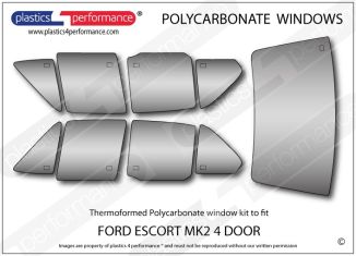 FORD Escort MK2 4dr - Lexan Polycarbonate window kit