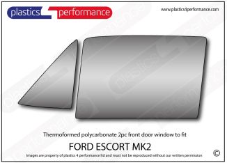 FORD - Escort MK2 - Lexan Polycarbonate left hand front door window