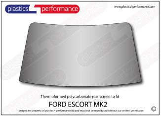 Ford Escort Mk2 Polycarbonate rear screen - fully thermoformed