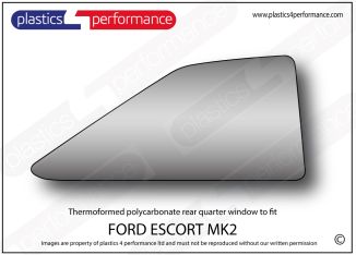 FORD - Escort MK2 - Polycarbonate RH rear quarter window - Thermoformed