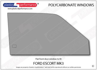 FORD - Escort Mk3 - Lexan Polycarbonate right front door window