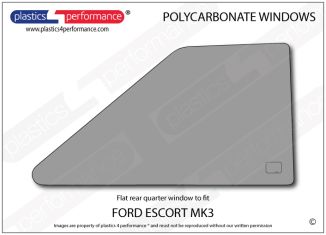FORD - Escort Mk3 - Lexan Polycarbonate right rear quarter window