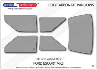 Ford Escort MK3 Lexan Polycarbonate window kit
