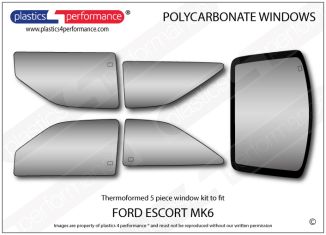 FORD - Escort MK6 - Lexan Polycarbonate window kit