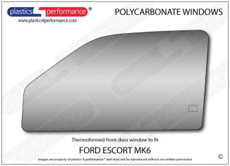 FORD - Escort MK6 - Lexan Polycarbonate left front door window