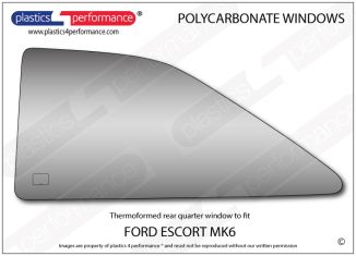 FORD - Escort MK6 - Lexan Polycarbonate left rear quarter window