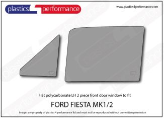 FORD - Fiesta MK1 - Lexan Polycarbonate left hand front door window - 2 piece