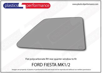FORD - Fiesta Mk2 - Lexan polycarbonate right hand rear quarter window