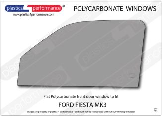 FORD Fiesta Mk3 - Lexan Polycarbonate left front door window