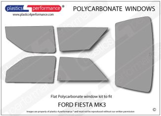 FORD - Fiesta Mk3 - Lexan Polycarbonate window kit