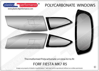 FORD Fiesta R5 - Lexan Polycarbonate window kit