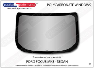 FORD - Focus MK3 - Sedan - Lexan Polycarbonate rear window