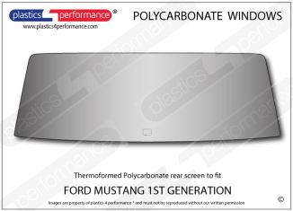 FORD - Mustang MK1 Notchback - Lexan Polycarbonate rear screen