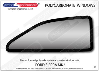 FORD - Sierra MK2 - Lexan Polycarbonate right rear quarter window