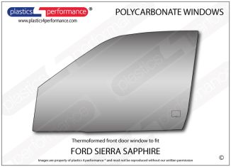FORD - Sierra Sapphire - Lexan polycarbonate left front door window