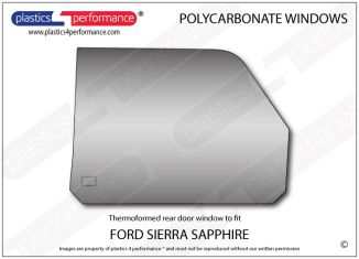 FORD - Sierra Sapphire - Lexan Polycarbonate left rear door window