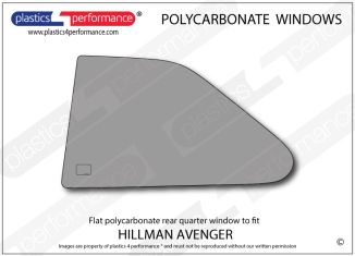 HILLMAN - Avenger - Lexan Polycarbonate flat left hand rear quarter window