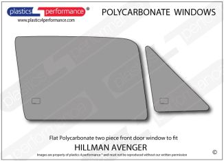 HILLMAN - Avenger - Lexan Polycarbonate flat right hand two piece front door window