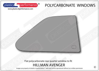 HILLMAN - Avenger - Lexan Polycarbonate right hand flat rear quarter window
