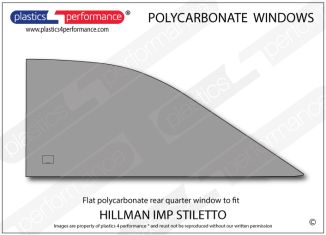 HILLMAN - Imp Stiletto - Lexan Polycarbonate left hand rear quarter window