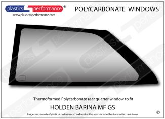 HOLDEN - Barina MF GS Hatchback - Lexan Polycarbonate left rear quarter window