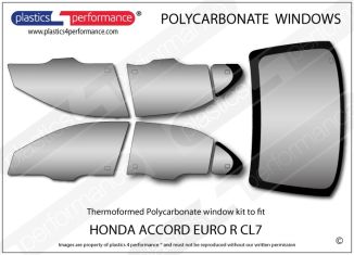 HONDA Accord Euro R CL7 - Lexan Polycarbonate window kit