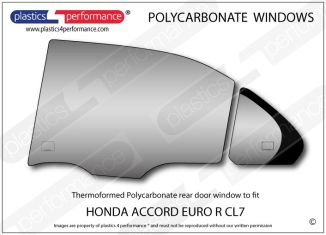 HONDA - Accord Euro R CL7 - Lexan Polycarbonate left rear door window