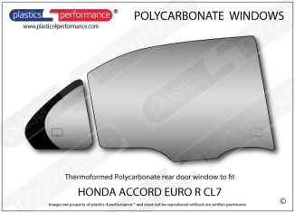HONDA - Accord Euro R CL7 - Lexan Polycarbonate right rear door window