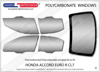 HONDA - Accord Euro R CL7 - Lexan Polycarbonate window kit