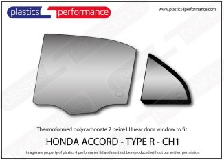 Honda - Accord Type R CH1 - Lexan Polycarbonate left two piece rear door window