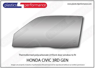 HONDA - Civic 3rd gen - Lexan Polycarbonate left front door window