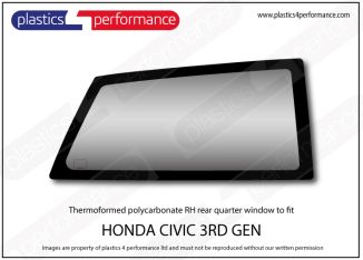 HONDA - Civic AG/ AH - Lexan Polycarbonate right rear quarter window