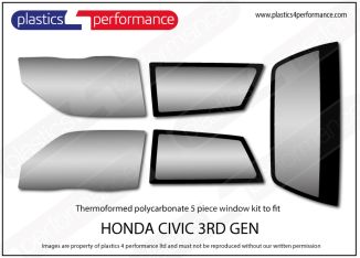 HONDA - Civic 3rd gen Lexan Polycarbonate window kit