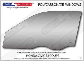 Honda Civic EJ Coupe (EJ1/2) - Lexan Polycarbonate left front door window