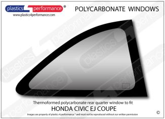 Honda Civic EJ Coupe (EJ1/2) - Lexan Polycarbonate rear quarter window