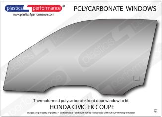 HONDA - Civic EK Coupe - Lexan Polycarbonate left front door window