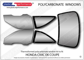 Honda Civic EK Coupe (EJ6/7/8/EM1) - Lexan Polycarbonate window kit