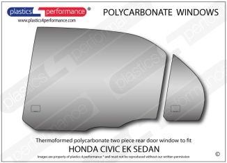 HONDA - Civic EK – 4dr Sedan - Lexan Polycarbonate left rear door window