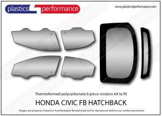 HONDA - Civic FB – 5dr Hatch - Lexan Polycarbonate window kit