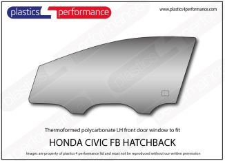 HONDA - Civic FB – 5dr Hatch - Lexan Polycarbonate left front door window