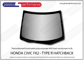 HONDA - Civic FK2 - hardcoated polycarbonate front windscreen - right hand drive version