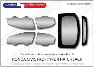 HONDA - Civic FK2 Type R – 5dr Hatch - Lexan polycarbonate window kit