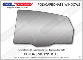 HONDA - Civic FL5 Type R - Lexan Polycarbonate left rear door window