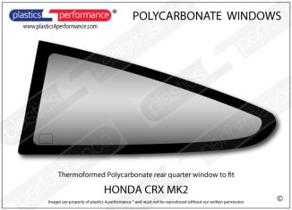 HONDA - CRX MK2 - Lexan Polycarbonate left rear quarter window